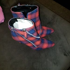Red n blue booties size 10